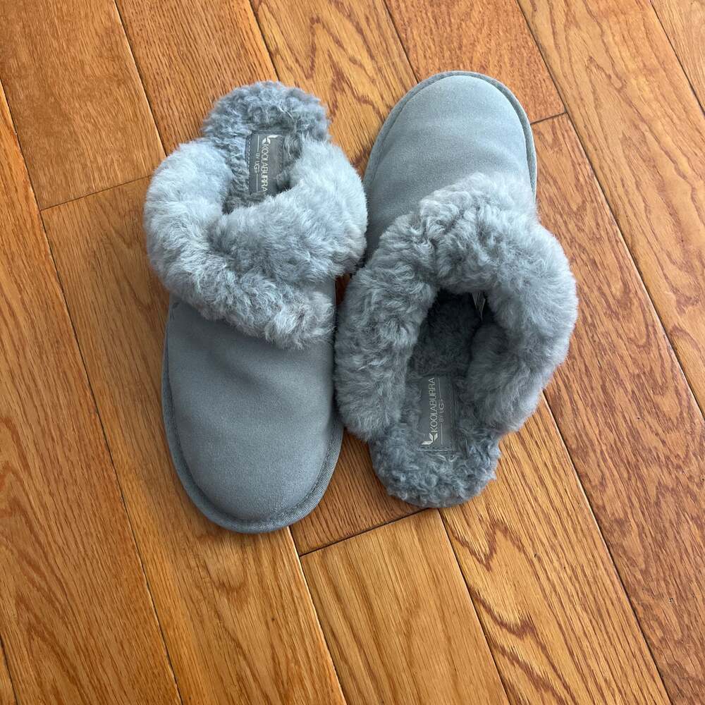 Koolaburra by UGG Milo Suede Faux Fur Scuff Slippers in Wild Dove Grey